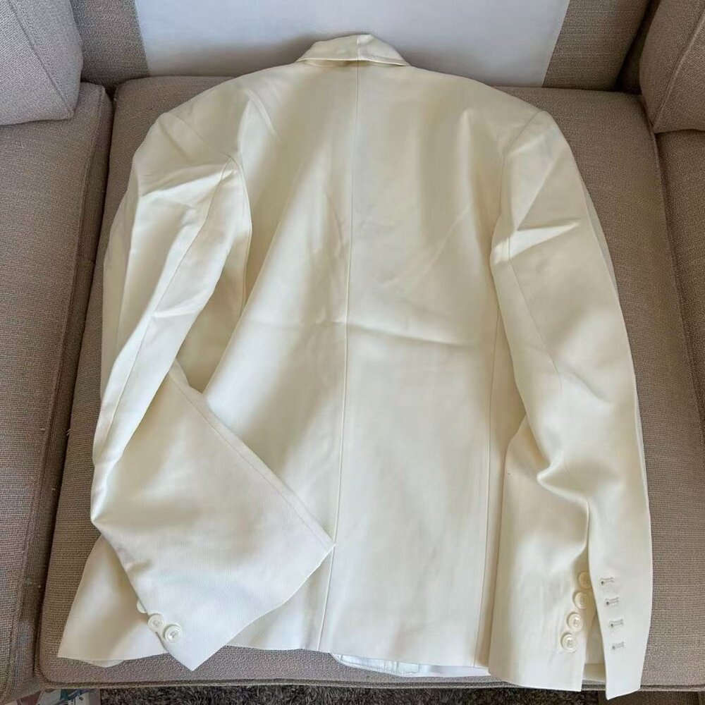 BEST Helsa The Tux Blazer in Wool Cream Ivory Classic XSmall - Picture 10 of 15